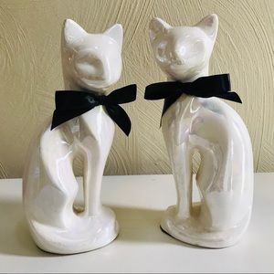 Vintage Set of 2 Siamese Cat Statues